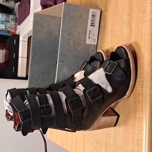 Freebird by Steven Black Gladiator Sandals with Buckles